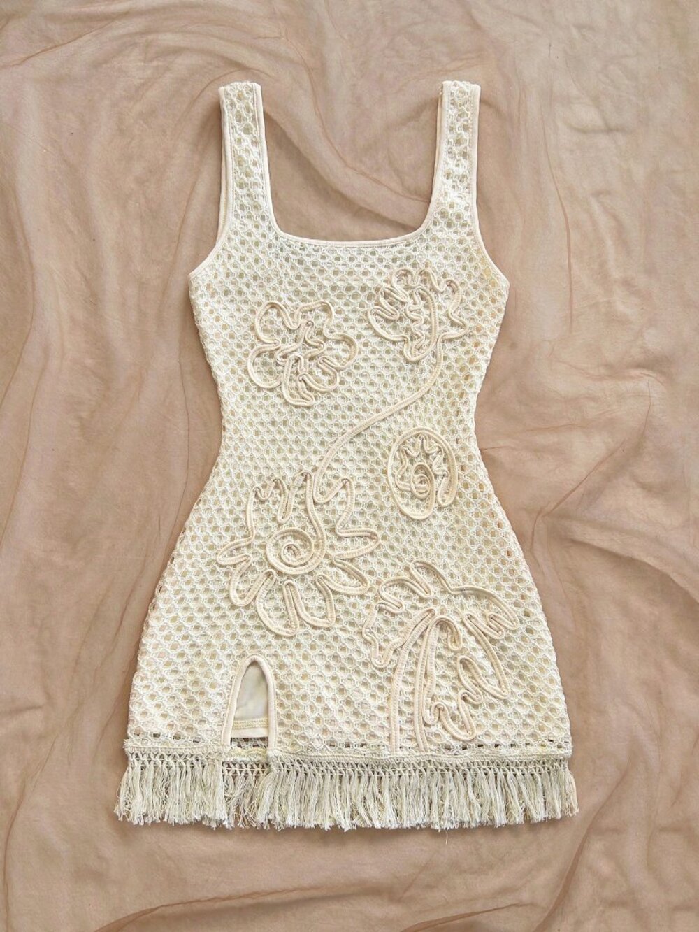 Apricot Casual Boho Women's Sleeveless Cinched Waist Floral Bodycon Mini Dress - Picture 5 of 7